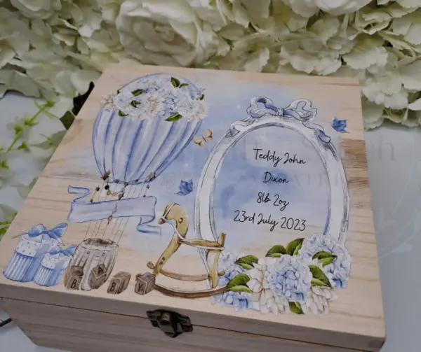 New Baby Hot Air Balloon Blue or Pink