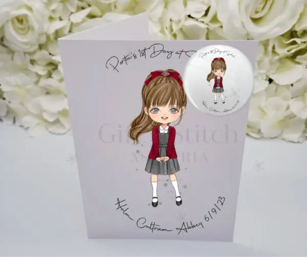 Special First Day at School Card - Girl 5x7
