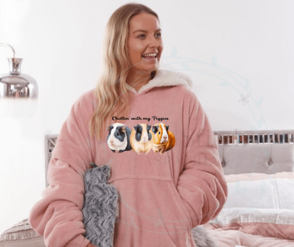 Snoodie Guinea pigs printed snoodie, pink or silver, Adult and kids